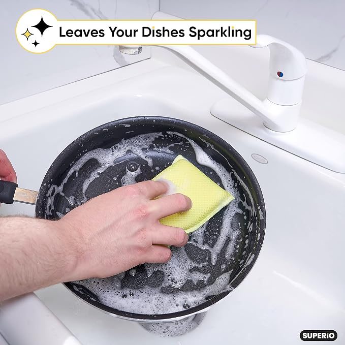 Microfiber Non-Scratch Dish & Kitchen Scrubber Heavy-Duty Household Cleaning - Image 4