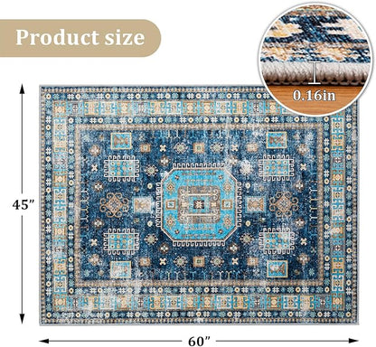 Office Chair Mat for Hardwood Floor, 60"x45" Easy Glide Computer Desk Mat Protector for Rolling Chair Under Desk Rug Nonslip Backing, Machine Wash, (Modern)