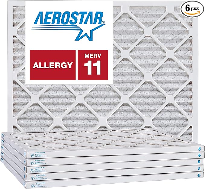 Aerostar 21 1/2x23 3/8x1 MERV 11 Pleated Air Filter, AC Furnace Air Filter by AirFiltersDelivered