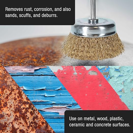 Dura-Gold 12-Piece Abrasive Brass-Coated Wire Wheel, Cup Brush, and End Brush - Image 6