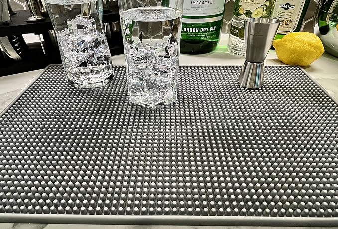 Highball & Chaser 2 Pack Bar Mat, Dish Drying mat, 18 in x 12in Thick Durable - Image 4