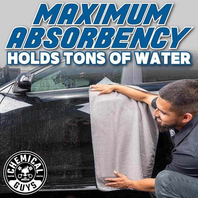 Chemical Guys Waffle Weave Gray Matter Microfiber Drying Towel - Image 8