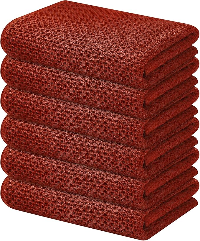 Kitinjoy 100% Cotton Waffle Weave Kitchen Hand Towels by Kitinjoy