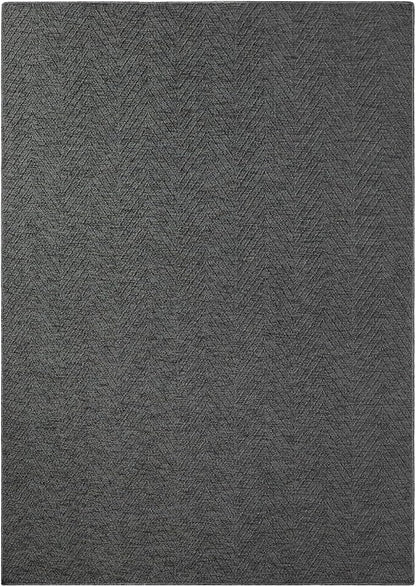 TOWN & COUNTRY BASICS Pax Herringbone Textured Solid Everwash® Washable Area Rug, Low Pile, Non-Slip Backing, Easy Clean Pet & Family Friendly Rug, Dark Grey, 7'10"x10'2"