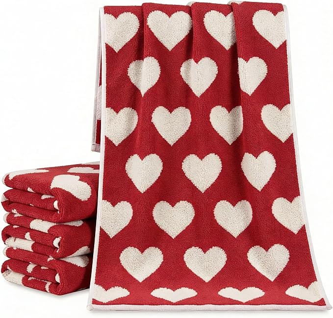 Frienda 4 Pcs Valentine's Day Hand Towels by Frienda