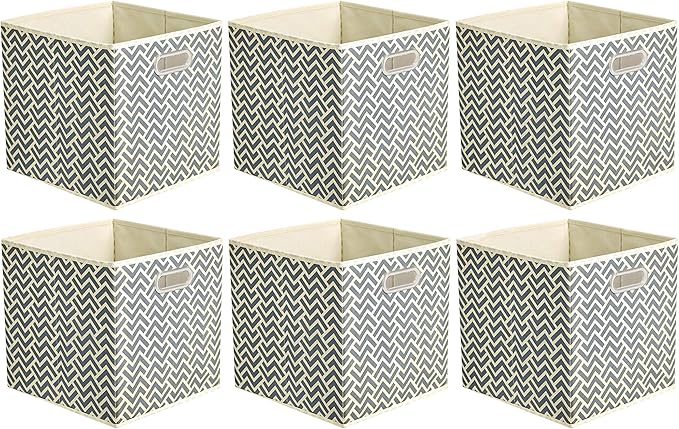 Amazon Basics Collapsible Cube Storage Organizer Bins, 10.5 x 10.5 x 11 inches by AmazonBasics