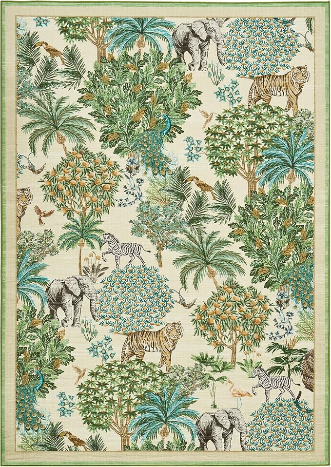 GarveeHome Jungle Animal Print Rug 4x6 Washable Area Rugs - Image 4