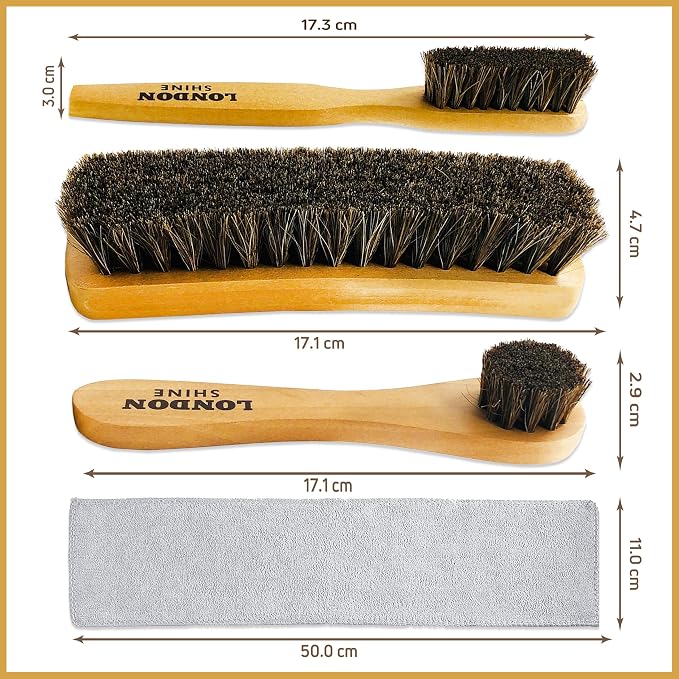 Horsehair Shoe Brush Kit 4 Piece – Premium Horsehair Shoe Brush Set - Image 5