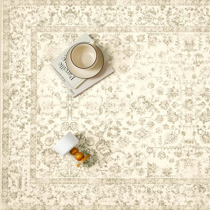 2x3 Brown Entryway Area Rug Machine Washable Door Mat Kitchen Vintage Distressed Non Slip Carpet Indoor Retro Floral Accent Throw Small Rug for Bathroom Office Bedroom Living Dining Room