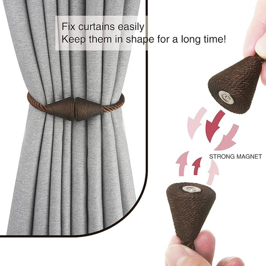 4 Pack Magnetic Curtain Tiebacks Rope Modern Handmade Curtain Tie Backs - Image 2