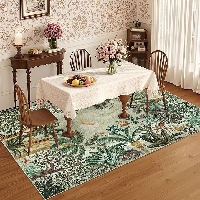 GarveeHome 6x9 Area Rug Jungle Green Washable Rugs - Image 7