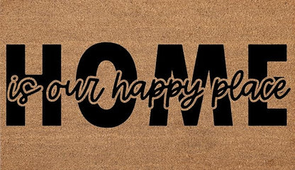 Coir Door Mats 17" X 30", Non-Slip Sturdy, PVC Backed Heavy Duty, Easy to Clean, Ideal for Door Entrance, Patio, Porch, Backyard, Garages, Home is Our Happy Place