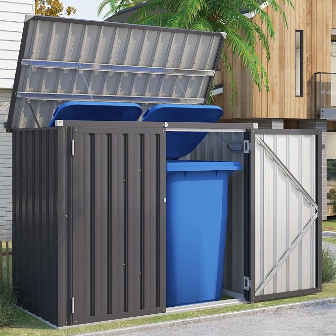 AECOJOY Outdoor Trash Can Storage Shed, 46 Cu.Ft Outside Garbage Can Storage by AECOJOY