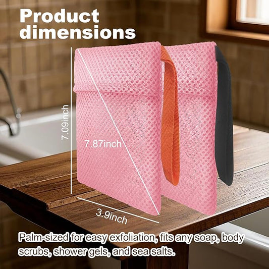 2 Pack Soap Bag Gentle Roughness, Bar Soap Pouch Saver Pocket, Body Scrubber - Image 2