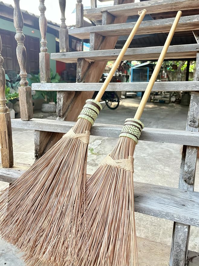Garden Broom - Coconut Broom 55 Inch, Heavy Duty Sweeping Patio, Garage and - Image 3