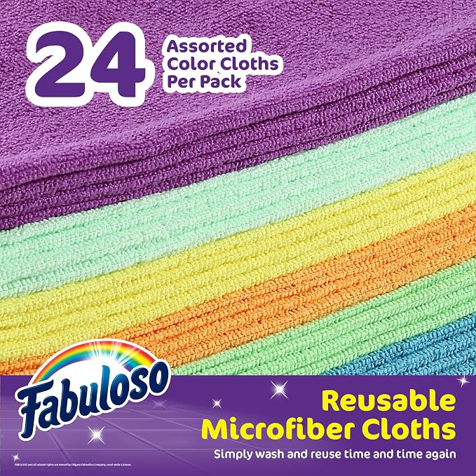 Fabuloso Microfiber Cleaning Cloths, Rainbow - Image 2