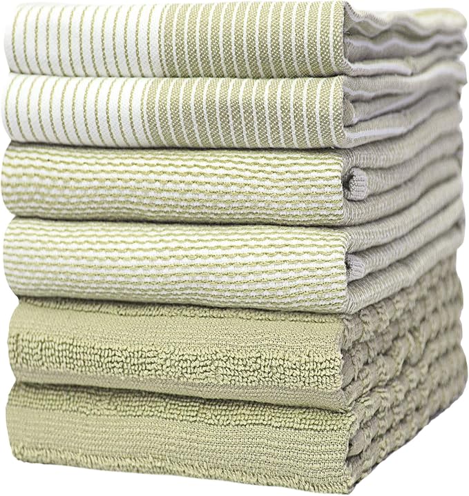 Premium Kitchen Towels | Large Cotton Dish Towels | Flat & Terry Highly by BumbleTowels
