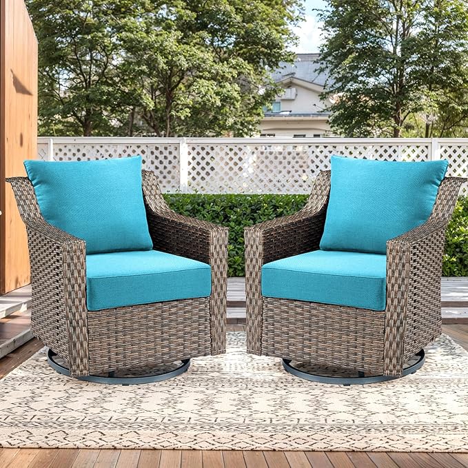 Luxury Outdoor Seat Cushion Set-24 x 24 x 6 Inch Outdoor Chair Cushions with Water Resistant & Removable Cover Outdoor Cushions for Patio Furniture Chair Sofa Couch