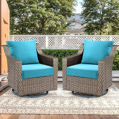 Luxury Outdoor Seat Cushion Set-24 x 24 x 6 Inch Outdoor Chair Cushions with Water Resistant & Removable Cover Outdoor Cushions for Patio Furniture Chair Sofa Couch