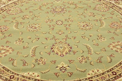 Unique Loom Voyage Collection Traditional Oriental Classic Intricate Design Area Rug (8' 0 x 8' 0 Round, Green/Ivory)