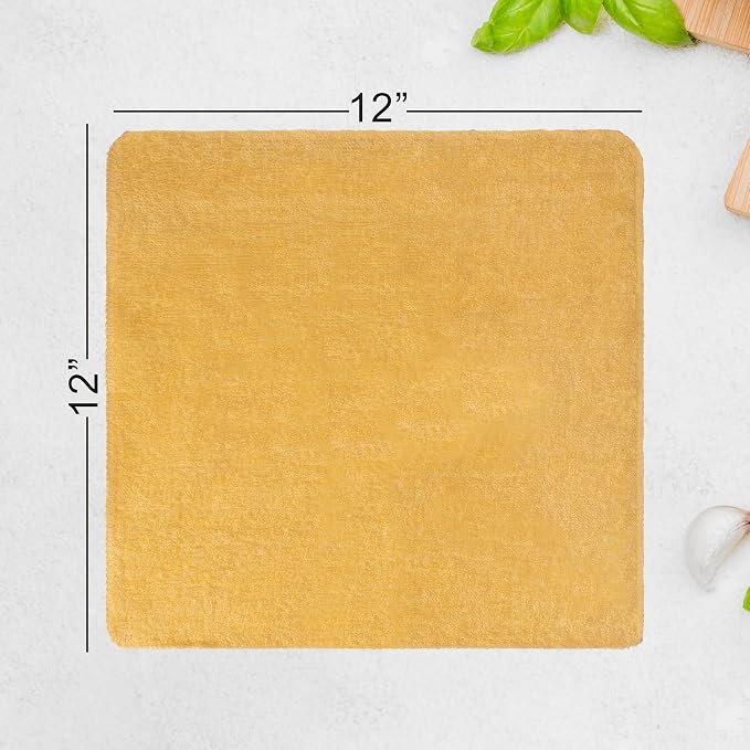 Textila Terry Wash Cloths – Pack of 10, Warm Yellow, 12x12 Inches – Soft - Image 4