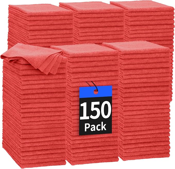 HOMERHYME Microfiber Cleaning Cloth, 150 Pack Cleaning Rags Microfiber Towel by HOMERHYME