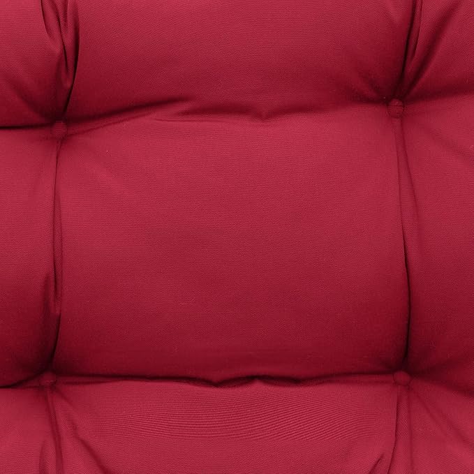QILLOWAY Outdoor Patio Wicker Seat Cushions Group Loveseat/Two U-Shape/Two Lumbar Pillows for Patio Furniture,Wicker Loveseat,Bench,Porch,All Weather, Settee of 5 (RED)