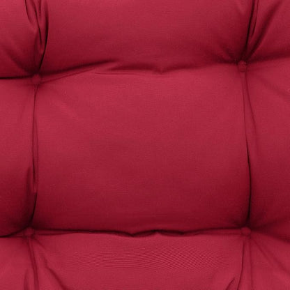 QILLOWAY Outdoor Patio Wicker Seat Cushions Group Loveseat/Two U-Shape/Two Lumbar Pillows for Patio Furniture,Wicker Loveseat,Bench,Porch,All Weather, Settee of 5 (RED)