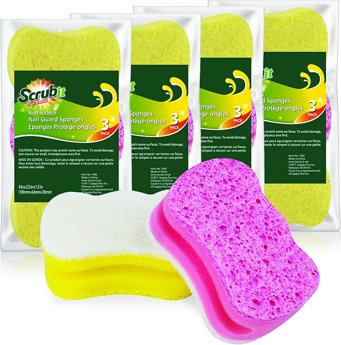 Scrub Sponge by Scrubit –Multipurpose Cellulose Cleaning Sponges by SCRUBIT