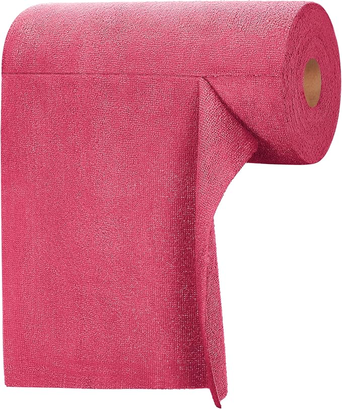 Tear-A-Rag Roll -50 Pack, 12 x 12" Microfiber Cleaning Cloth, Reusable Towels by itanso