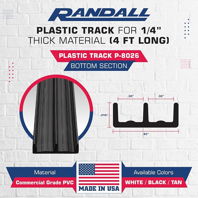 Randall Manufacturing 1/4" Plastic Sliding Door Track - Image 5