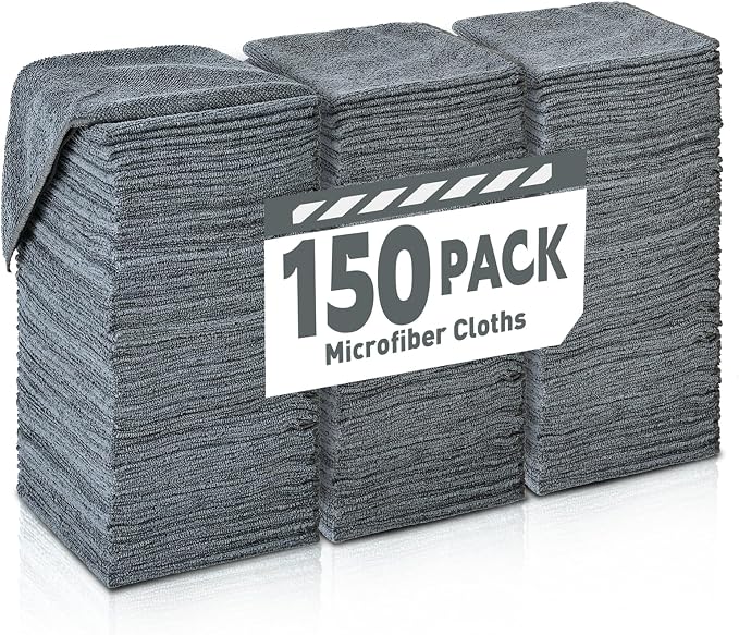Microfiber Cleaning Cloths Bulk Pack-150 Pack, Microfiber Towels Bulk, Towels by TEAWOO