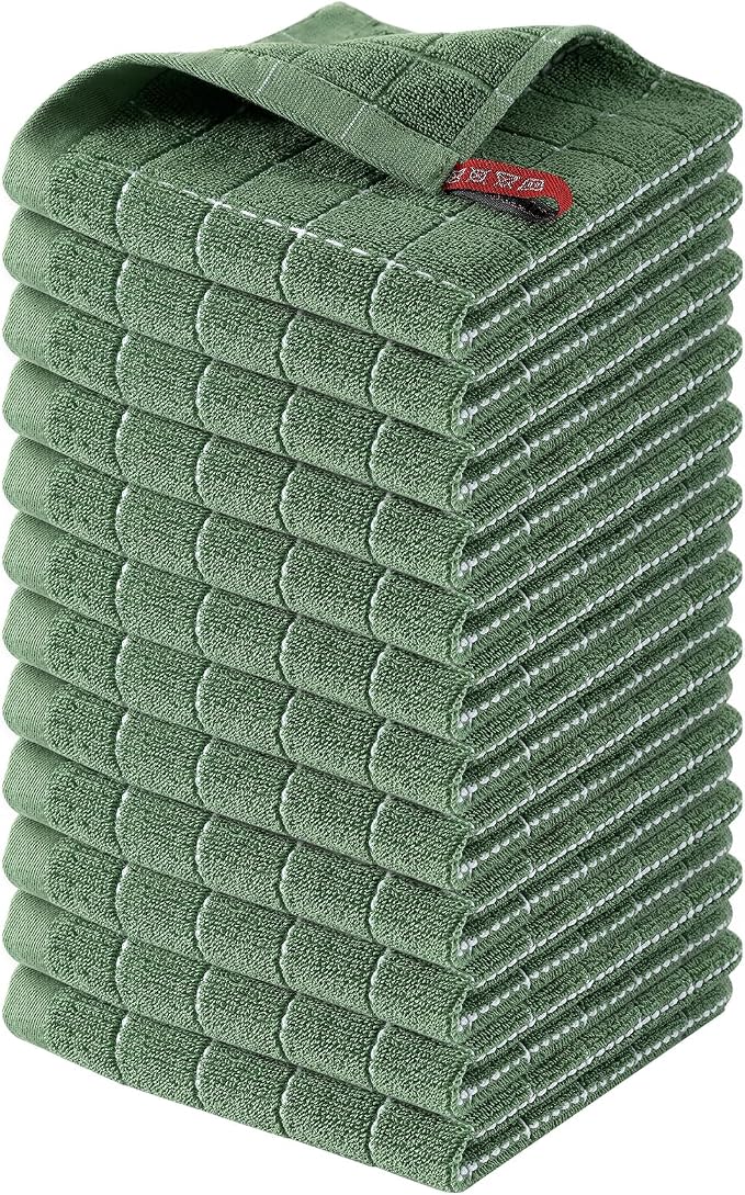 Homaxy 100% Cotton Terry Kitchen Dish Cloths, Ultra Soft and Absorbent Dish by Homaxy