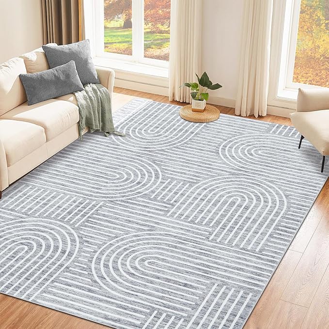 Washable Rug 3x5 Area Rugs for Living Room, Abstract Rug for Bedroom, Soft by ROYHOME