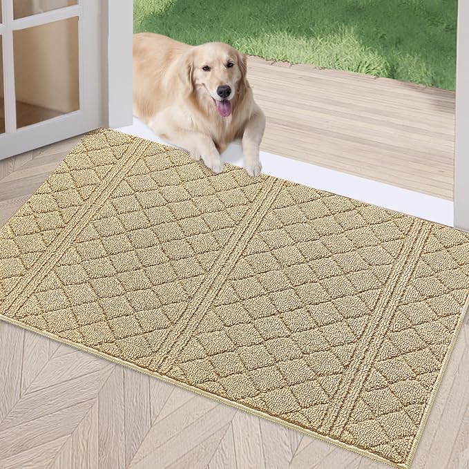 REFETONE Indoor Doormat, Front Back Door Mat 24"x36" Absorbent Rubber Backing by Refetone