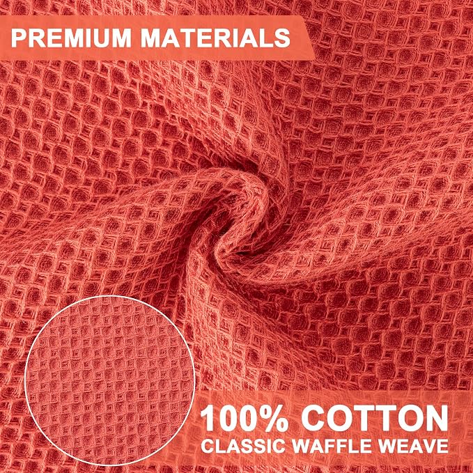 BOOMIBOO 6-Pack Kitchen Dish Cloths, 100% Cotton Waffle Weave, Ultra Soft - Image 2