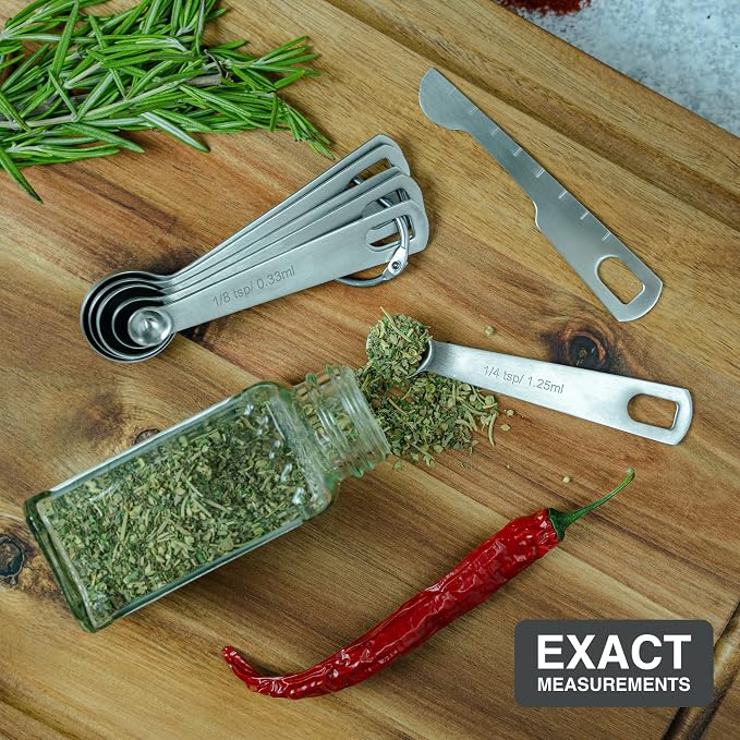 BALCI - 6 Measuring Spoons, Heavy Duty 18/8 Premium Stainless Steel Measuring - Image 4