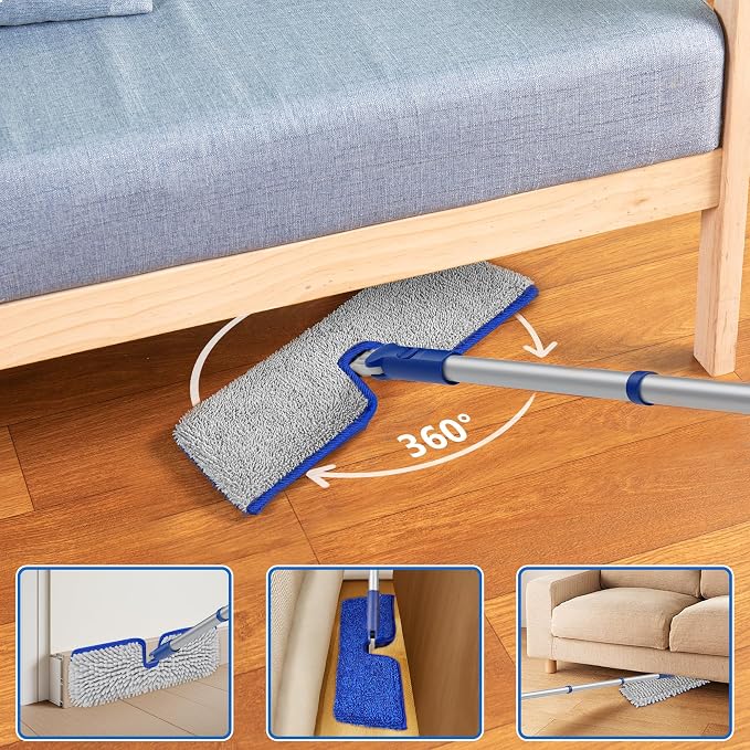 2-Sided Microfiber Dust Mop: Dry Flat Wall Mop - Image 3