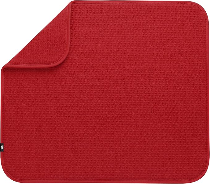 S&T INC. Dish Drying Mat, 16” x 18”, Absorbent Microfiber Kitchen Counter Mat by STINC