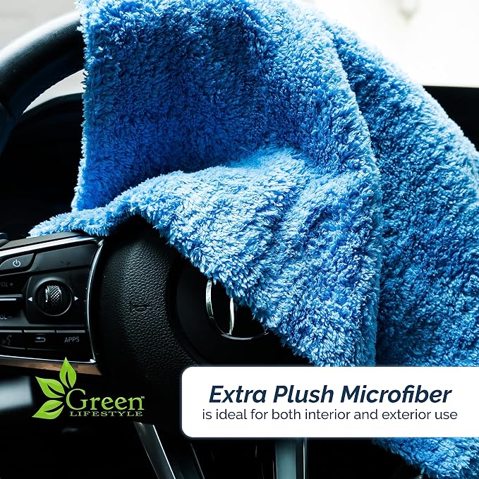GREEN LIFESTYLE Chamois Cloth Microfiber Cleaning Cloth 6 Pack, Borderless - Image 7
