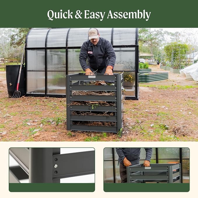 Vego Garden 32" Tall Modular Compost Bin 60" x 30" x 32" - Image 5