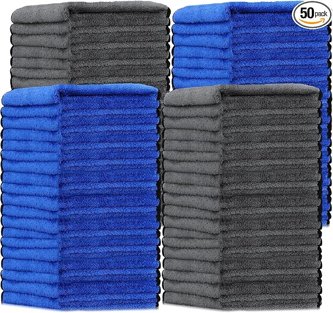 Tallew 50 Pcs Microfiber Towels 16 Inch x 16 Inch Microfiber Cloth Car Drying by Tallew