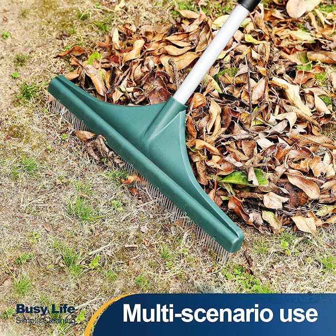 Yocada Artificial Turf Rake Grass Brush Broom Carpet Lawn Leaf Rake Cleaner - Image 4