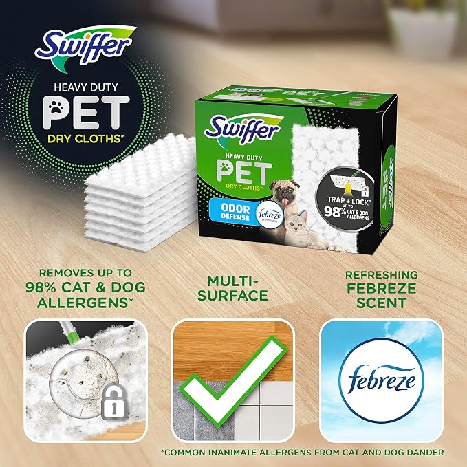 Swiffer Sweeper Pet Heavy Duty Dry Multi-Surface Cloth Refills - Image 2