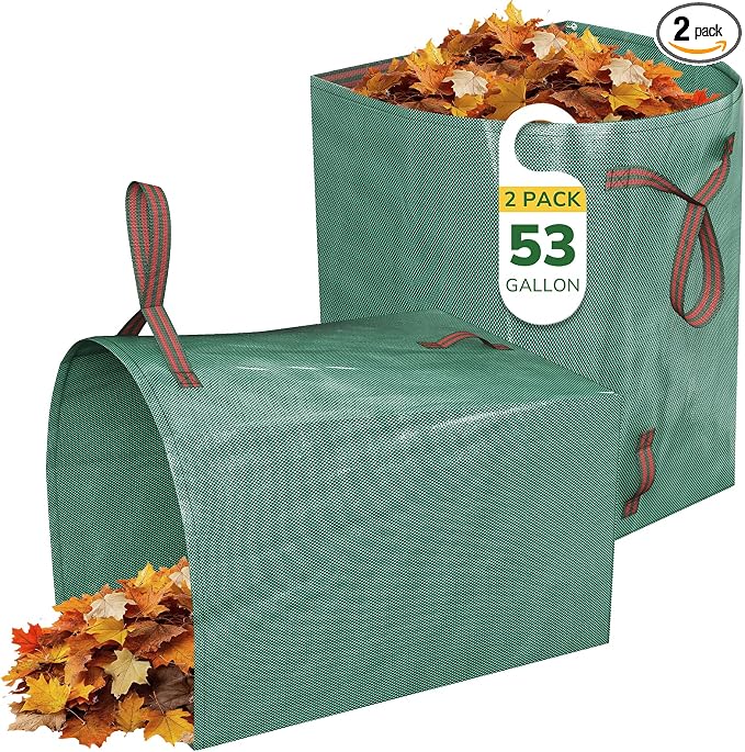 GreatBuddy Lawn Bag, 53 Gallon Yard Waste Bags, Heavy Duty PP Garden Leaf Bags by GreatBuddy