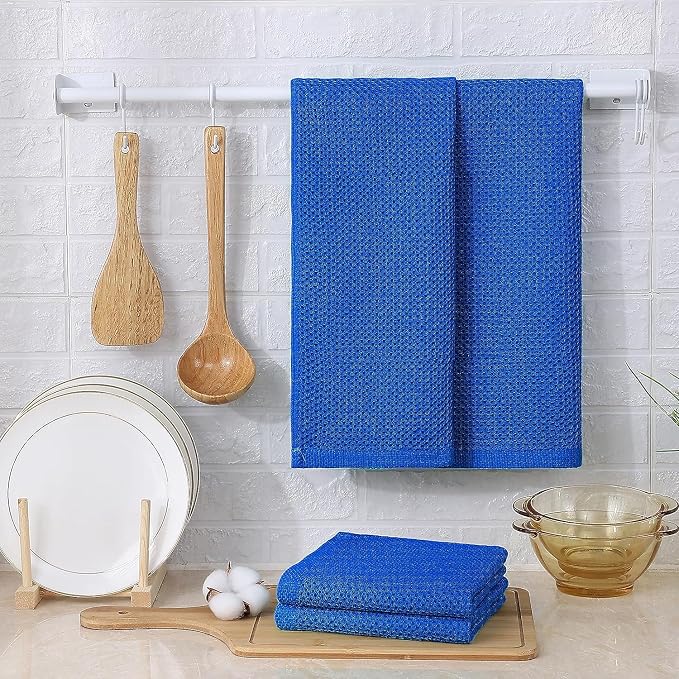 Kitinjoy 100% Cotton Waffle Weave Kitchen Hand Towels - Image 6