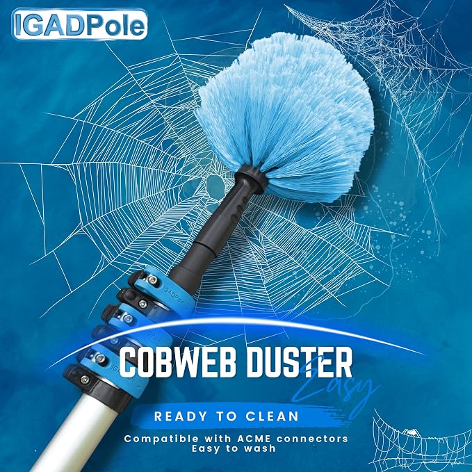 23ft IGADPole Washing Kit: Water-fed Brush, Cobweb Duster and 10” Squeegee and - Image 4