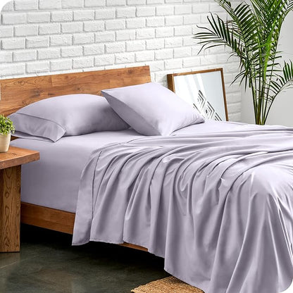 Bare Home Full Sheet Set - 1800 Ultra-Soft Microfiber Full Bed Sheets - Double Brushed - Deep Pockets - Easy Fit - 4 Piece Set - Bed Sheets (Full, Light Lavender)