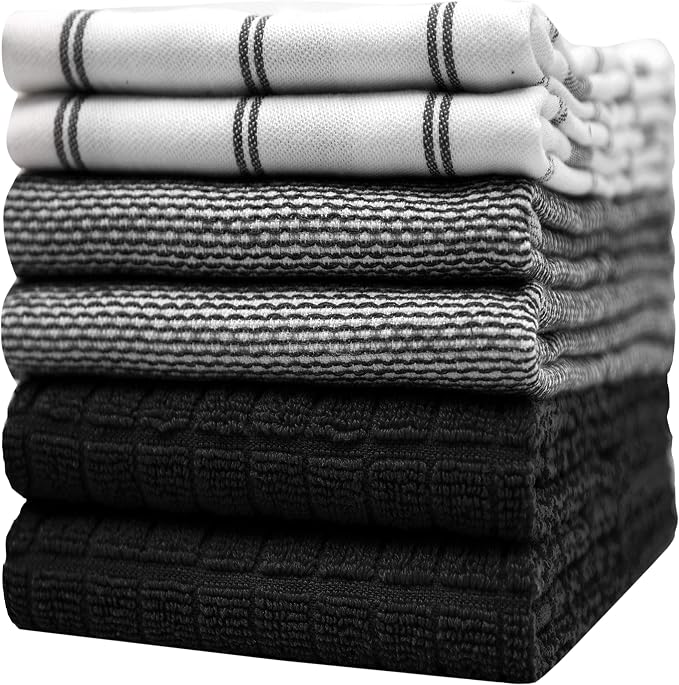 Premium Kitchen Towels | Large Cotton Dish Towels | Flat & Terry Highly by BumbleTowels