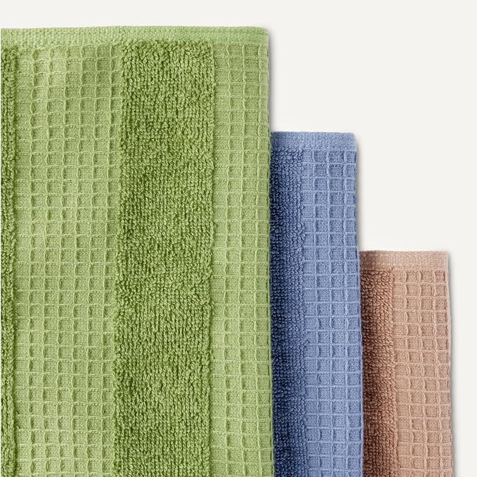 Amazon Basics Organic Cotton Waffle Weave Kitchen Dish Cloths, Ultra Absorbent - Image 4